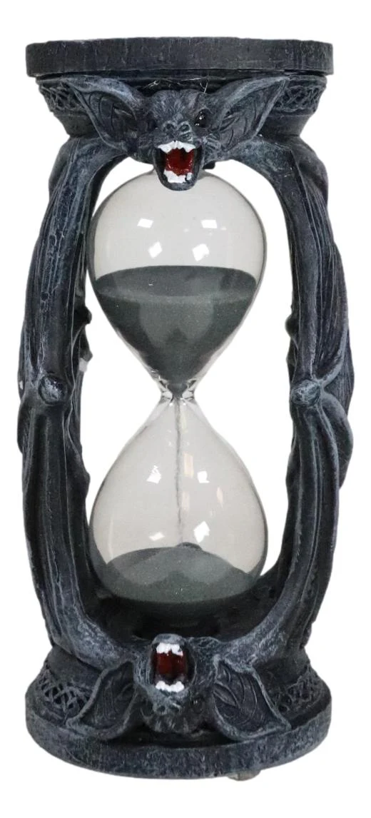 Celtic Knotwork Tomb Vampire Bats Gothic Invertible Pillar Sand Timer Figurine - Image 7