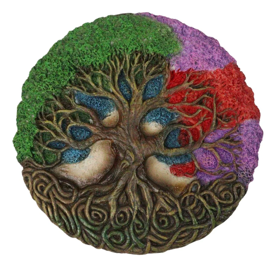 Celtic Sacred Tree of Life Yggdrasil With Dendritic Roots Round Trinket Box 5" - Image 6