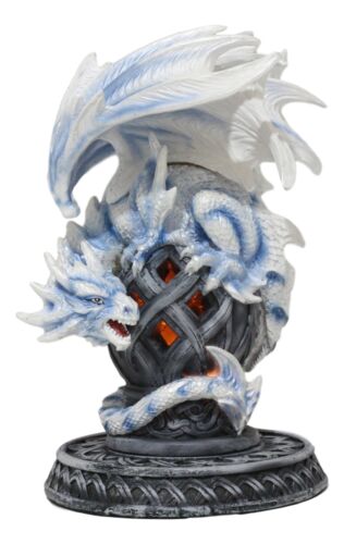 Ebros Celtic Tomb Guardian White Icycle Dragon Backflow Cone Incense Holder - Image 2