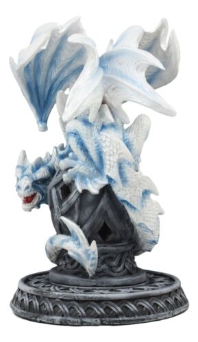 Ebros Celtic Tomb Guardian White Icycle Dragon Backflow Cone Incense Holder - Image 5