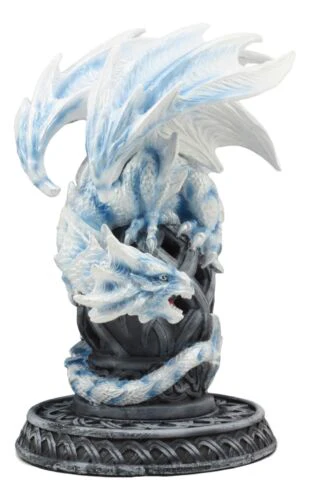 Ebros Celtic Tomb Guardian White Icycle Dragon Backflow Cone Incense Holder - Image 7