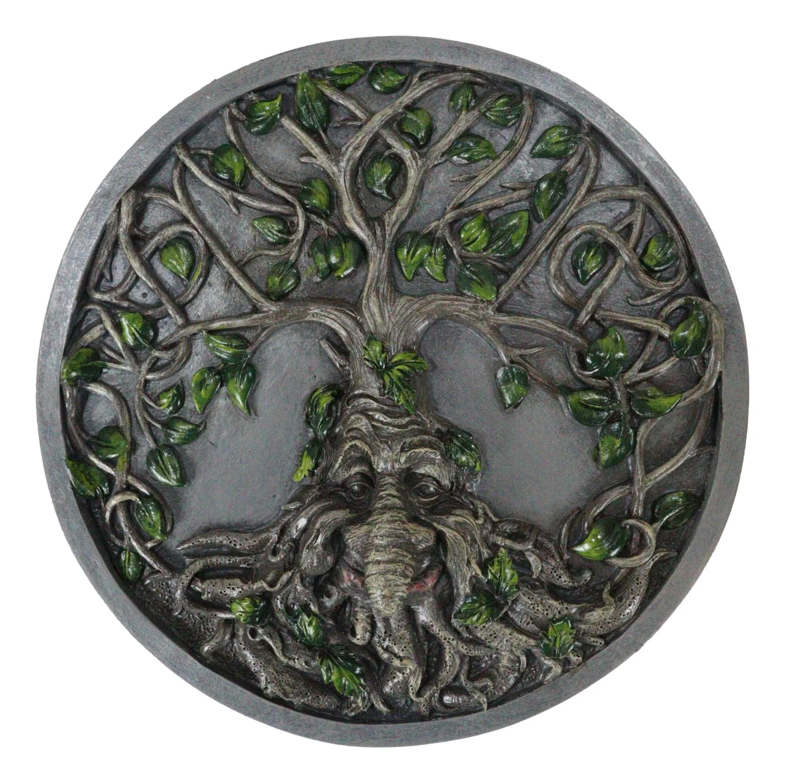 Celtic Tree Man Greenman Tree Of Life Round Wall Decor Plaque Medallion Figurine - Image 3