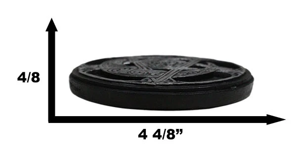 Celtic Triskele Wicca Sacred Symbols Triple Moon Pentagram Round Incense Holder - Image 3