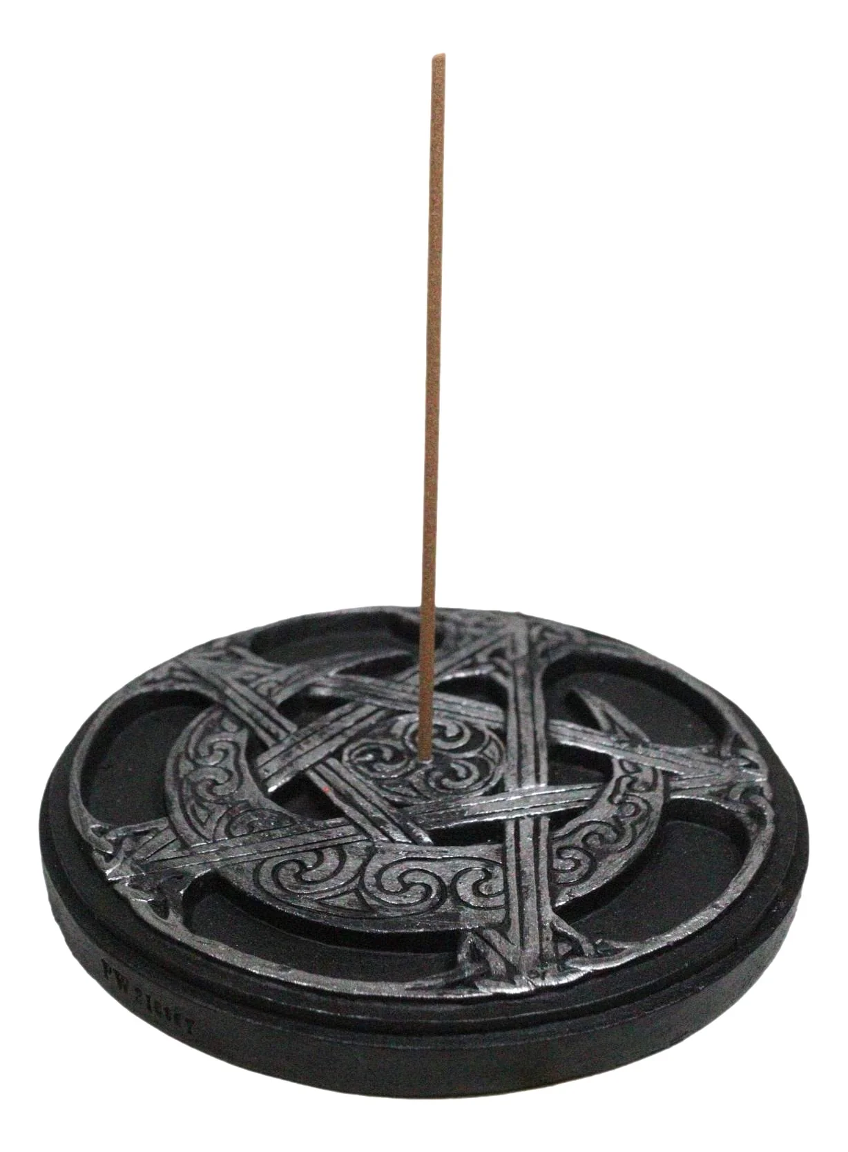 Celtic Triskele Wicca Sacred Symbols Triple Moon Pentagram Round Incense Holder - Image 5