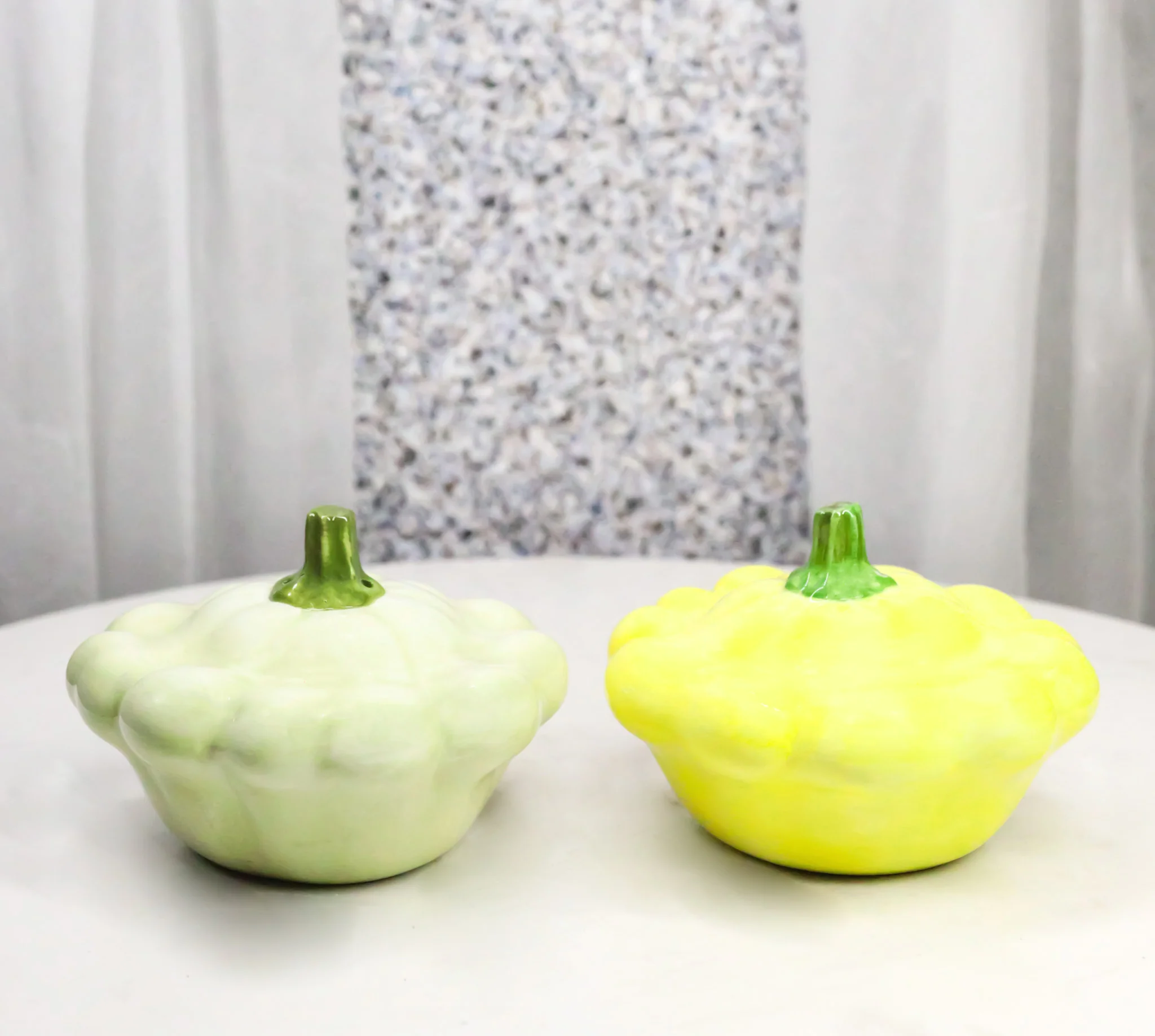 Ceramic Autumn Festive Yellow And Green Squash Salt And Pepper Shakers Set - Image 7