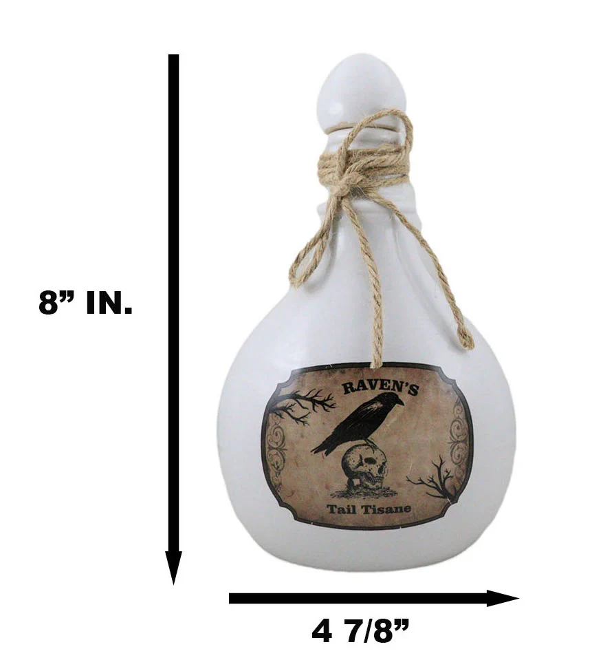 Ceramic Raven Crow Tail Tisane Mad Doctor Witchcraft Poison Prop Potion Bottle - Image 2