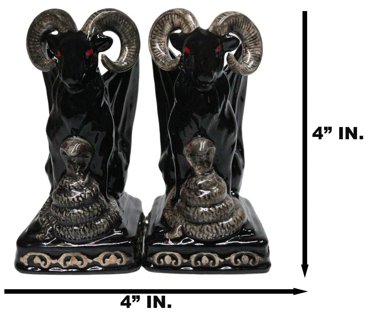 Ceramic Sabbatic Goat Baphomet With Cobra Ceramic Salt And Pepper Shakers Set - Image 2