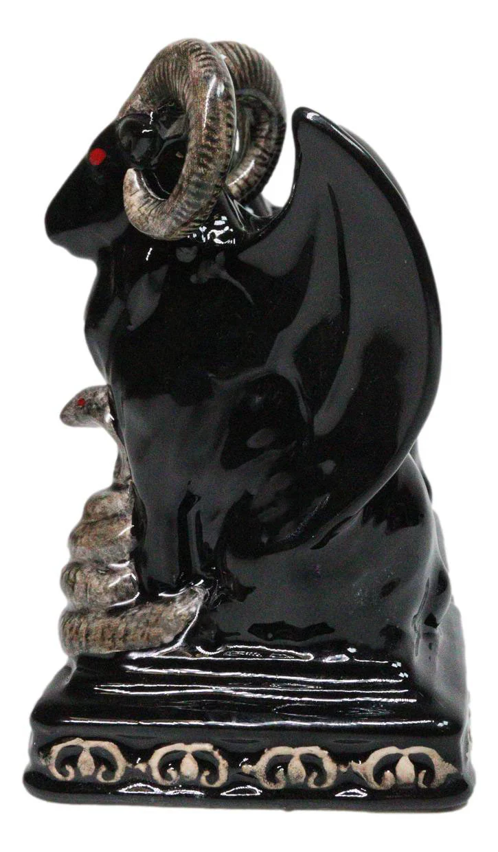 Ceramic Sabbatic Goat Baphomet With Cobra Ceramic Salt And Pepper Shakers Set - Image 4