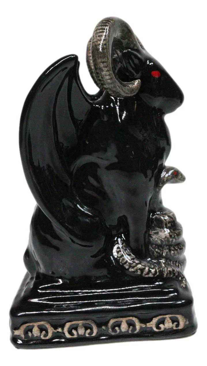 Ceramic Sabbatic Goat Baphomet With Cobra Ceramic Salt And Pepper Shakers Set - Image 5