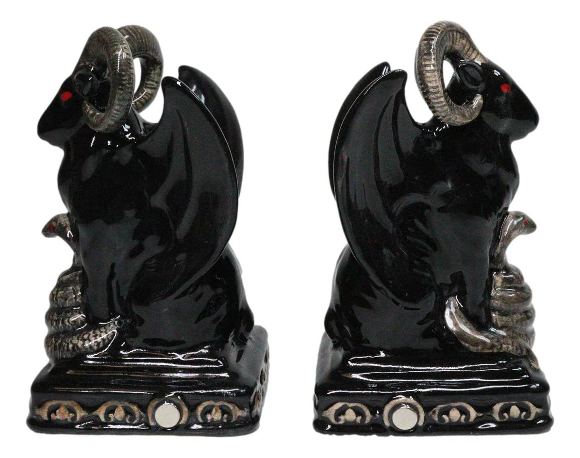 Ceramic Sabbatic Goat Baphomet With Cobra Ceramic Salt And Pepper Shakers Set - Image 7