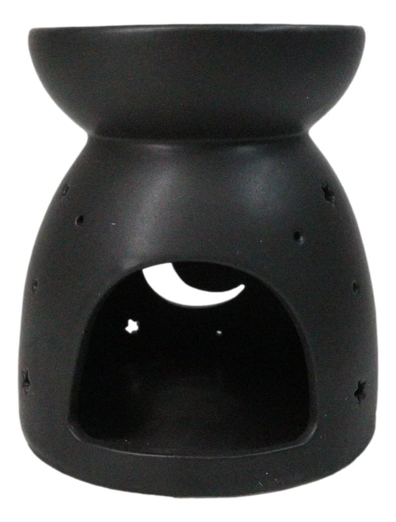 Ceramic Wicca Crescent Moon And Stars Essential Oil Burner Votive Candle Warmer - Image 2