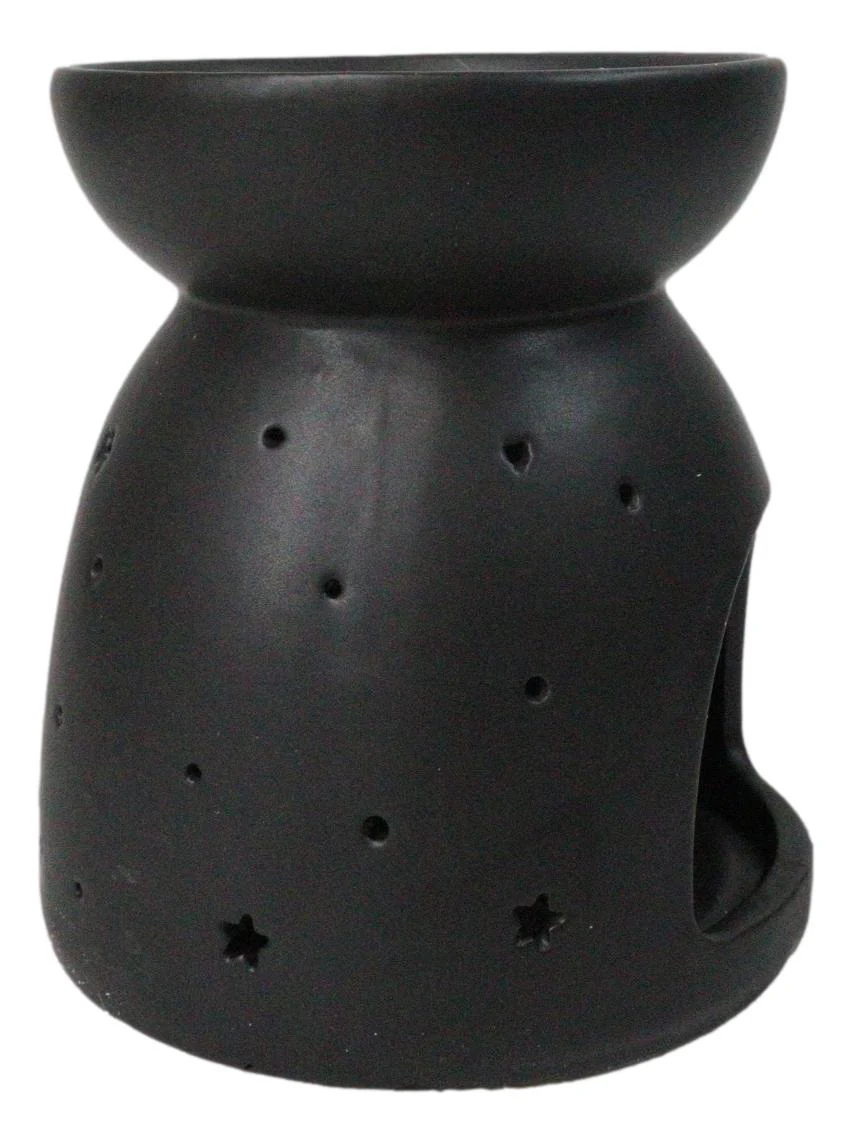 Ceramic Wicca Crescent Moon And Stars Essential Oil Burner Votive Candle Warmer - Image 7