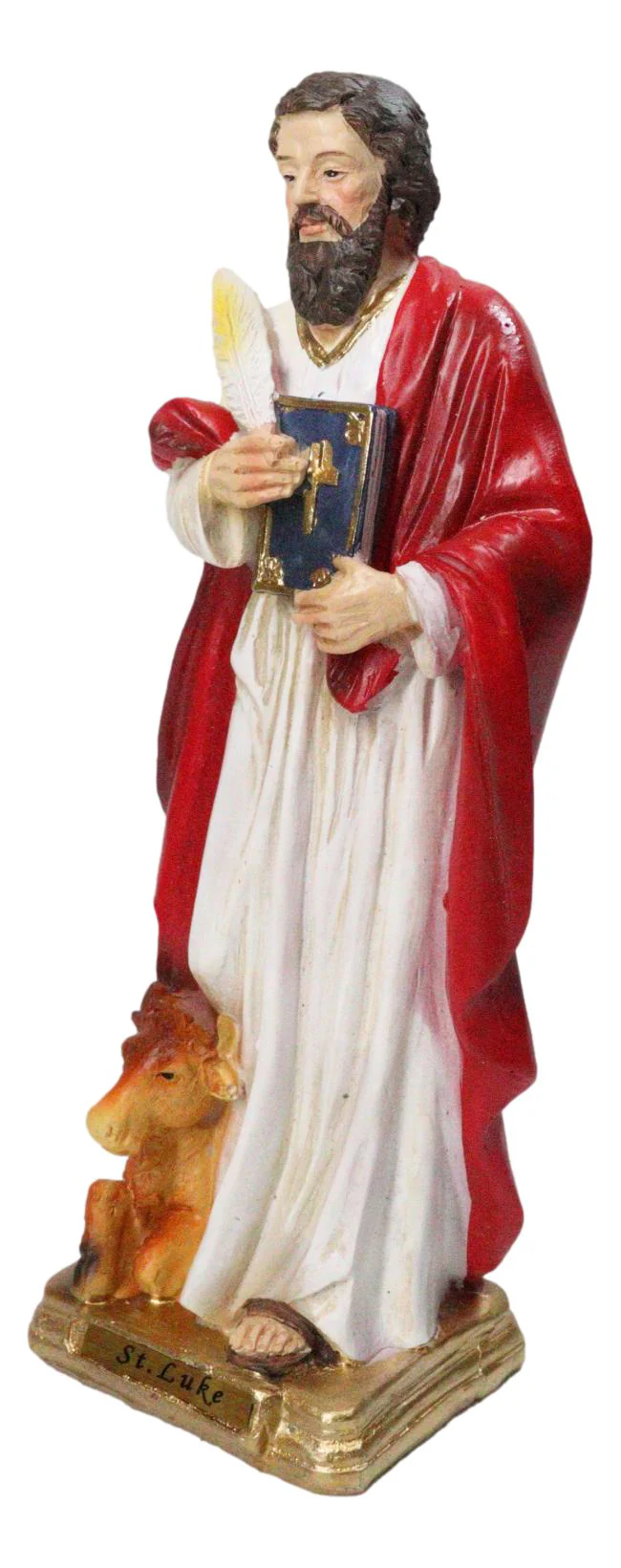 Christian Apostle Disciple of Jesus Saint Luke The Evangelist W/ Ox Figurine 8" - Image 5