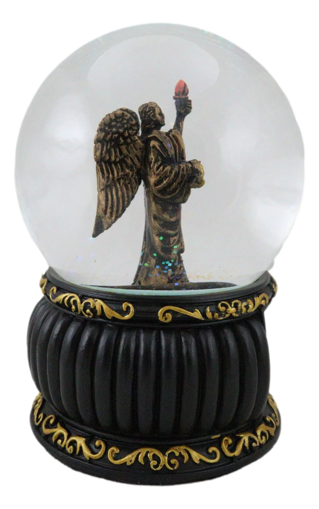 Christian Holy Archangel Saint Uriel Angel Of Light Glitter Water Globe Figurine - Image 2