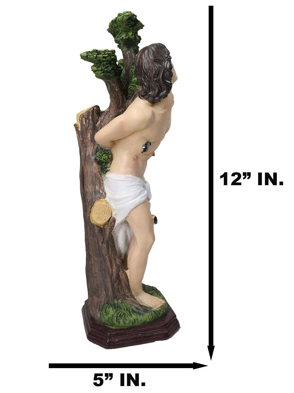 Christian Martyr Roman Soldier Saint Sebastian Pierced By Arrows Figurine 12"H - Image 6
