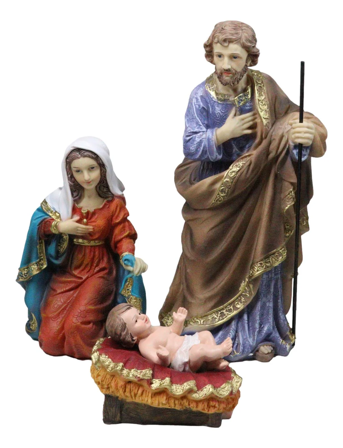 Christmas Nativity Mary Joseph Jesus 3 Wise Men Angel 11 Pc Figurines Set 12" - Image 5