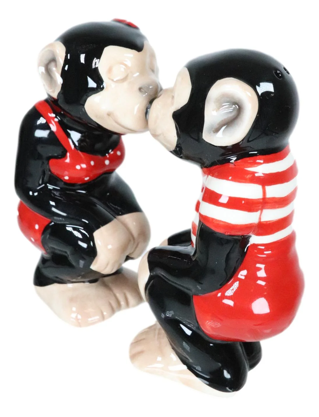 Circus Carnival Red Monkeys Chimpanzees Couple Ceramic Salt Pepper Shakers Set - Image 3