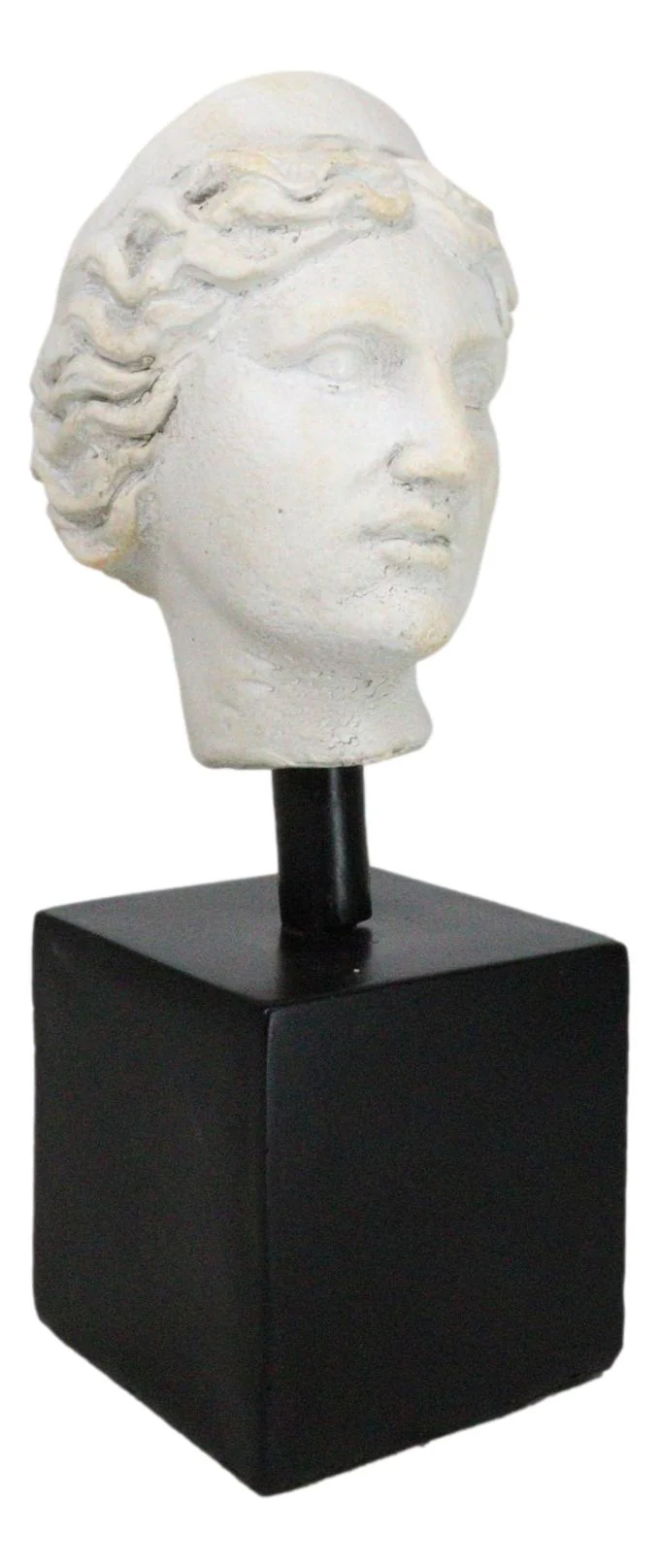 Classical Greek Roman Goddess Aphrodite Head Bust Replica On Black Base Statue - Image 3