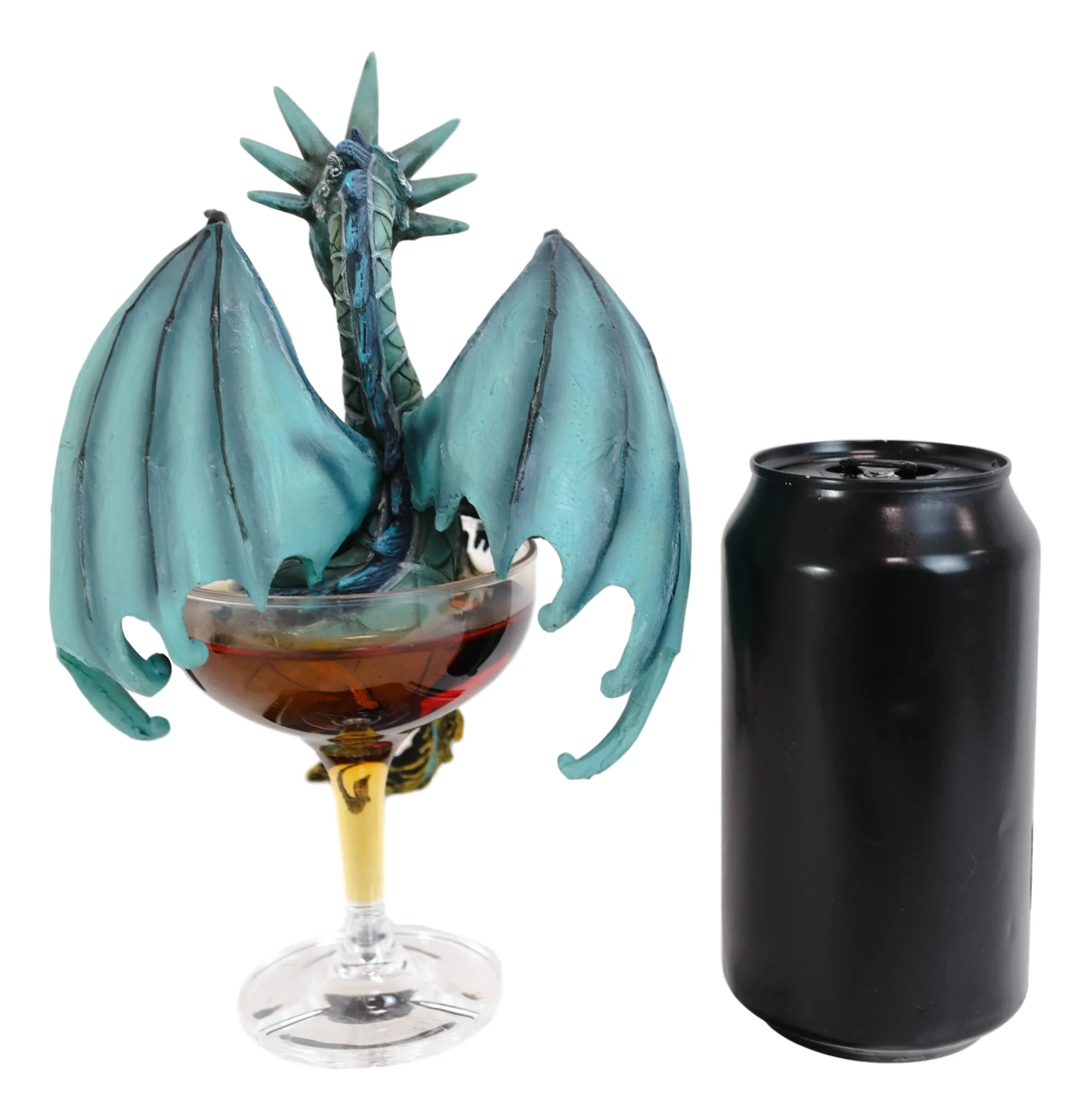 Cocktail Spirit Drunk Manhattan Liberty Dragon Statue Fantasy Decor Figurine - Image 2