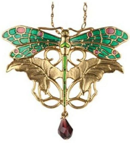 Ebros Colorful Golden Decorated King Dragonfly Alloy Pendant Necklace Jewelry - Image 2