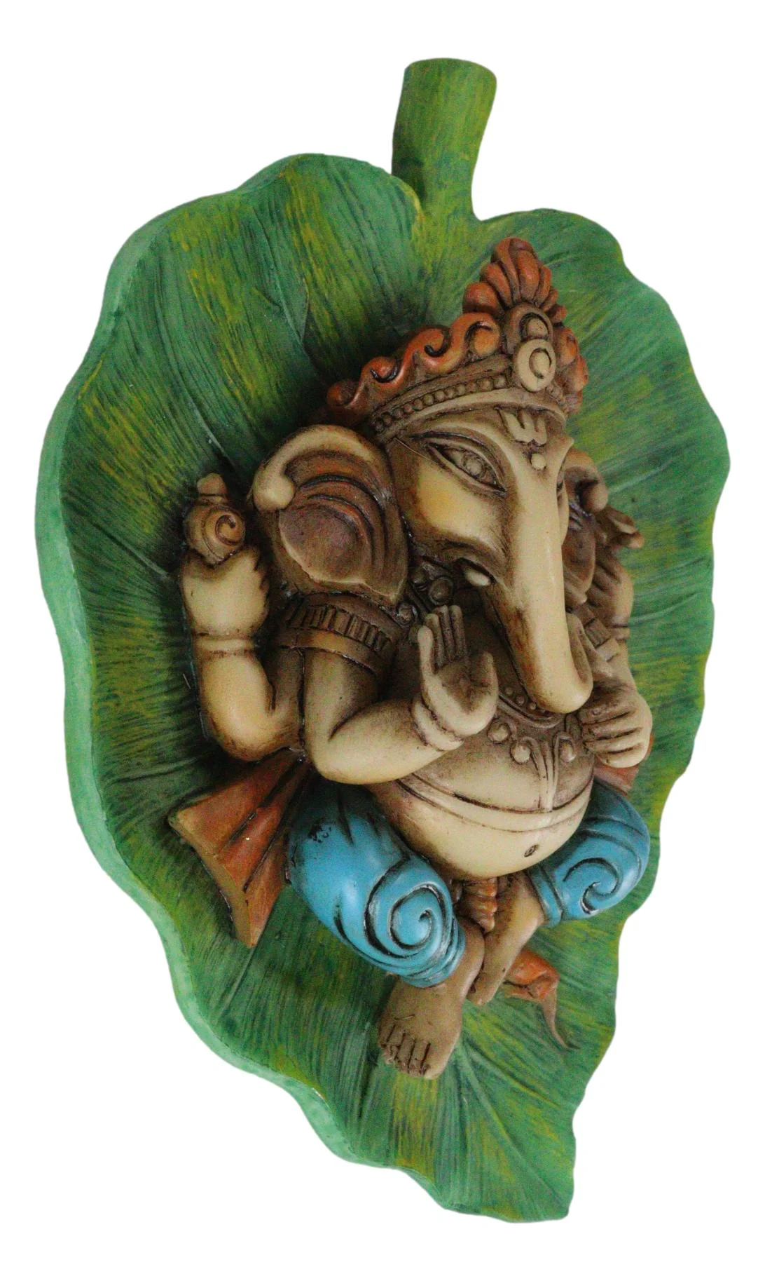 Colorful Lord Ganesha On Peepal Banyan Leaf Vastu Figurine Hindu God Of Success - Image 5