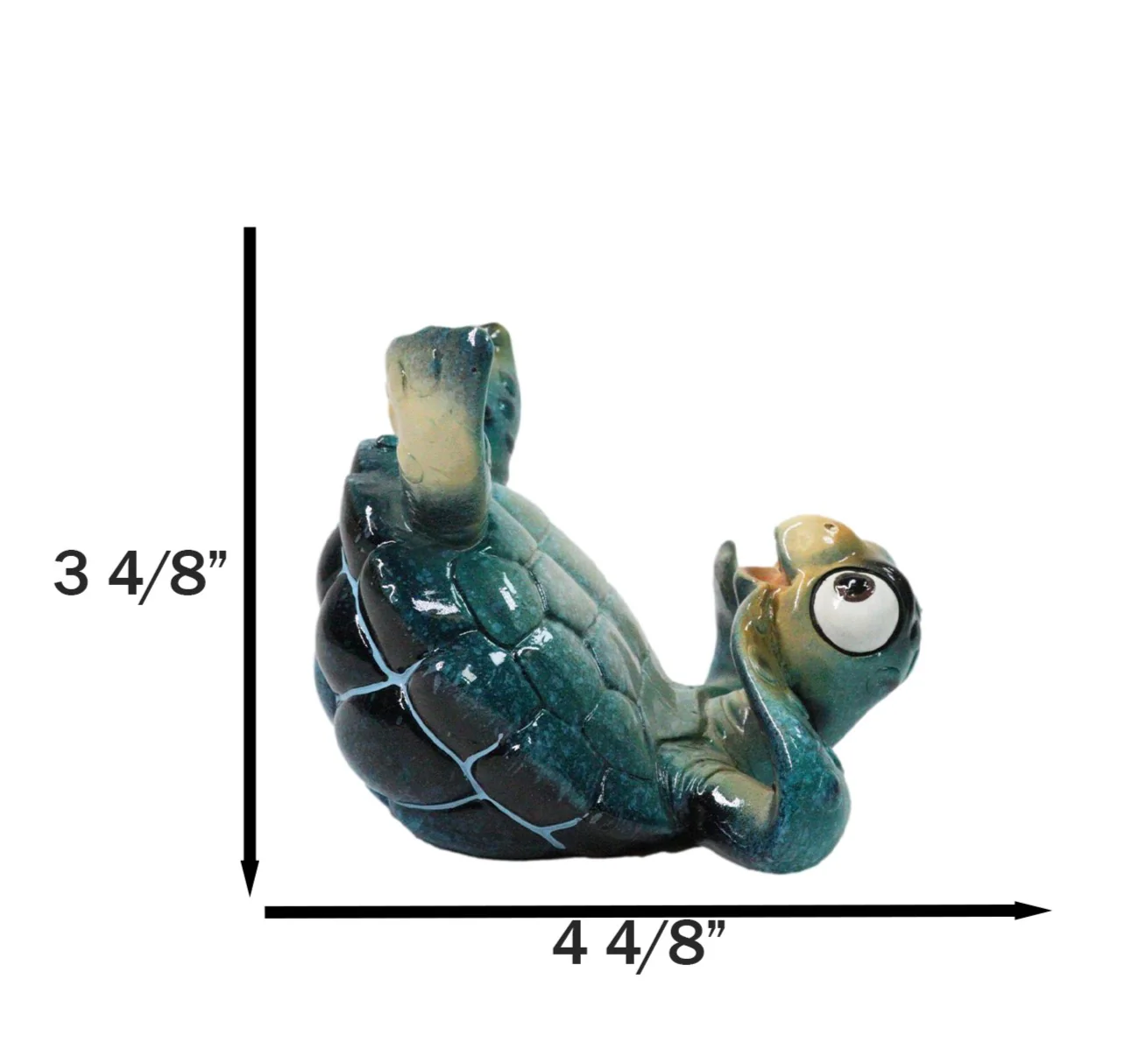 Comical Blue Shelled Sea Turtle On Back Flip Cell Phone Holder Stand Figurine - Image 9