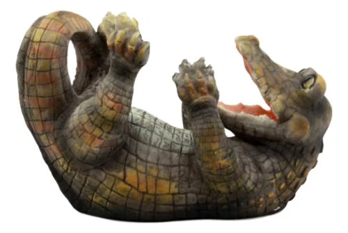 Comical Thirsty Alligator Wine Holder Figurine 8.75"H Prehistoric Reptile Party - Image 2