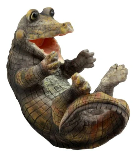 Comical Thirsty Alligator Wine Holder Figurine 8.75"H Prehistoric Reptile Party - Image 4