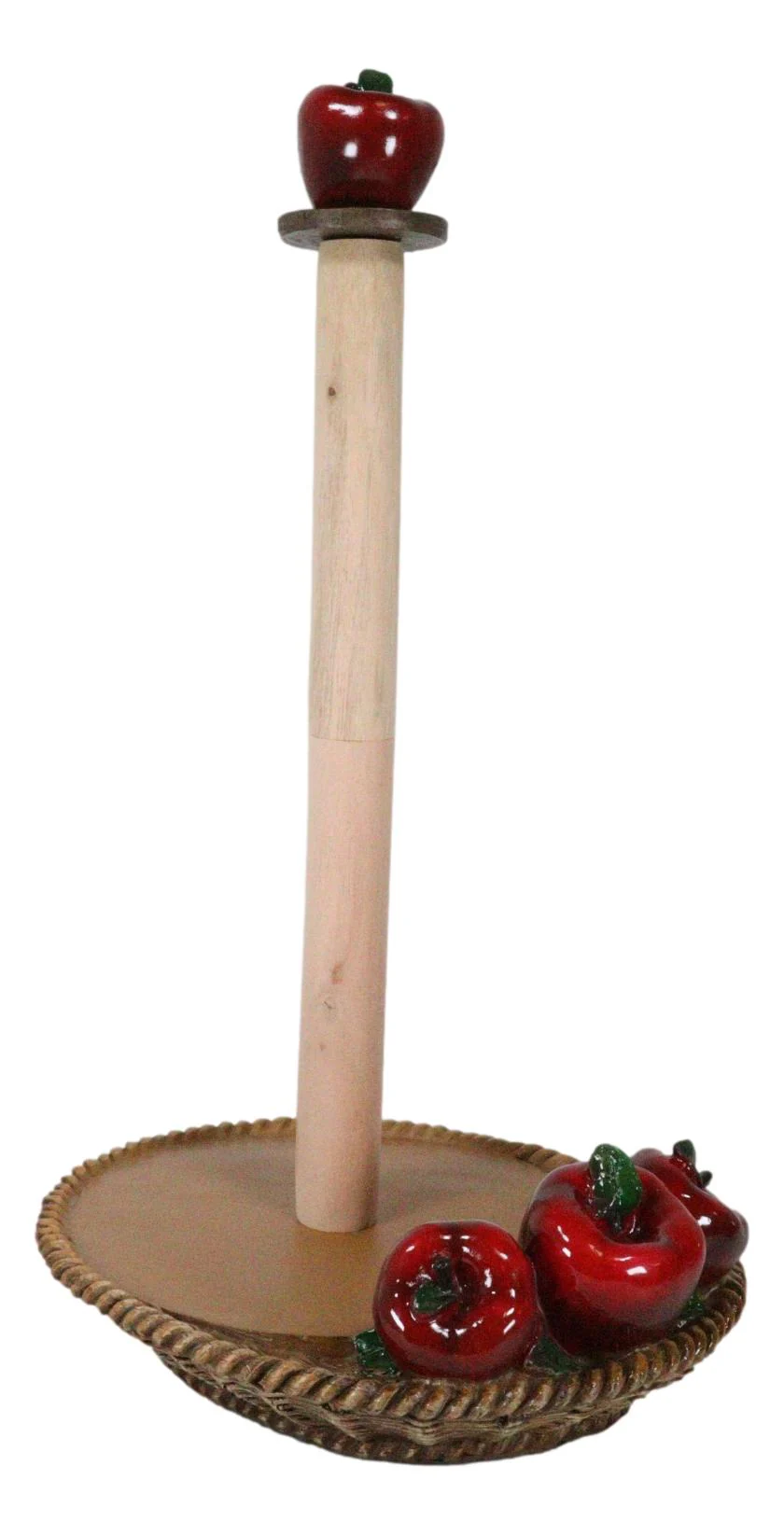 Country Farm Fresh Crisp Red Apples Harvest Basket Paper Towel Holder Figurine - Image 2