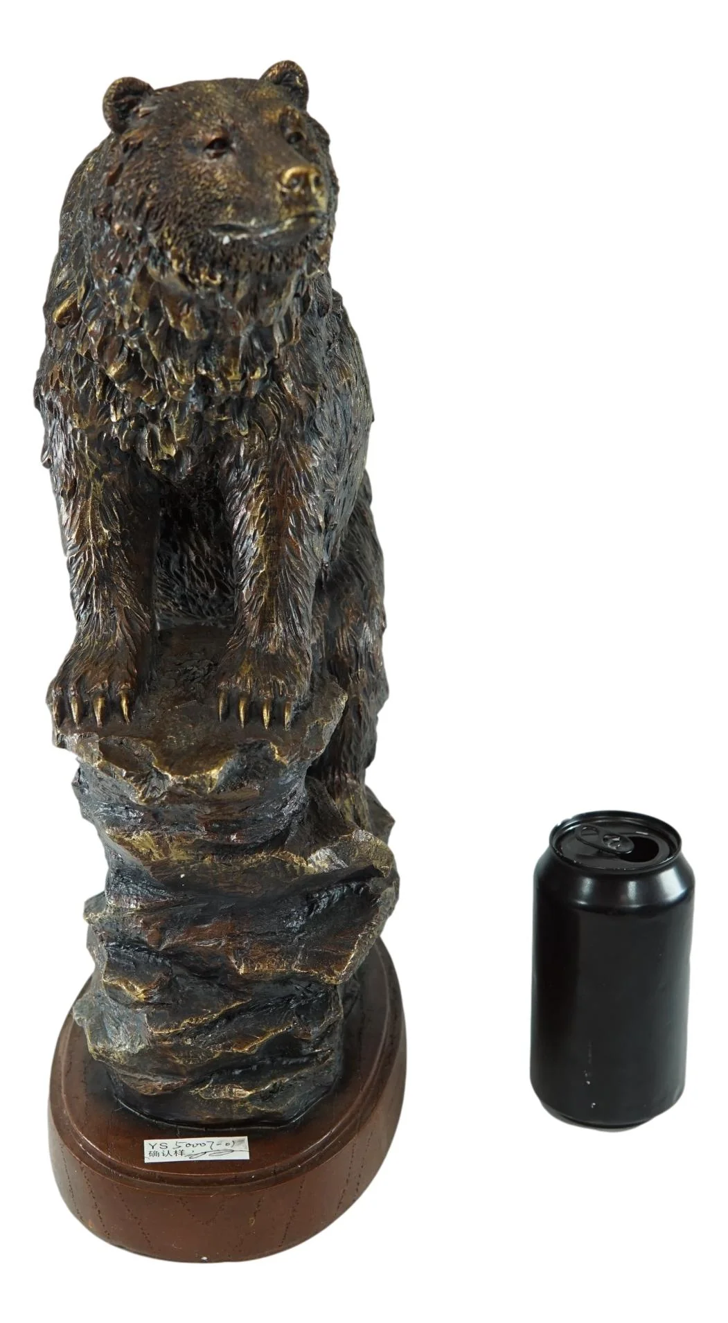 Country Rustic Black Bear Climbing On River Rocks Figurine With Faux Wood Base - Image 5