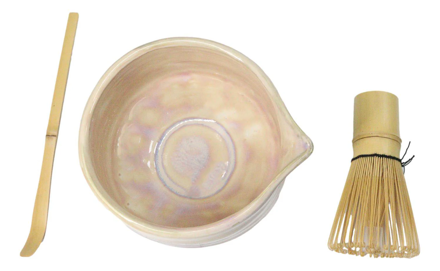 Cream Brown Brushstroke Ceramic Japanese Matcha Green Tea Bowl Whisk & Scoop Set - Image 6