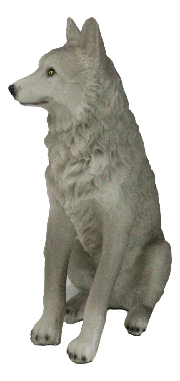 Cries Of The Night Sitting Alpha Grey Direwolf Wolf Home Decor Figurine 6"H - Image 4