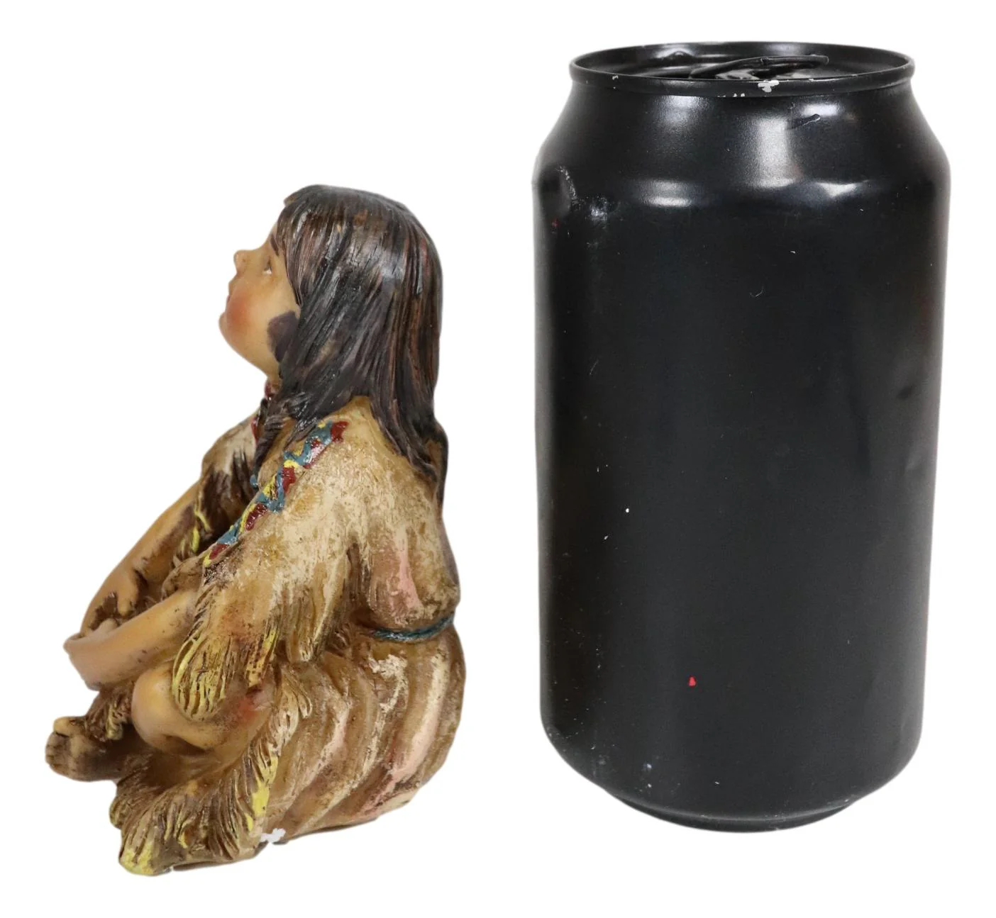 Cultural Native American Indian Tribal Child Girl Sitting Collectible Figurine - Image 2