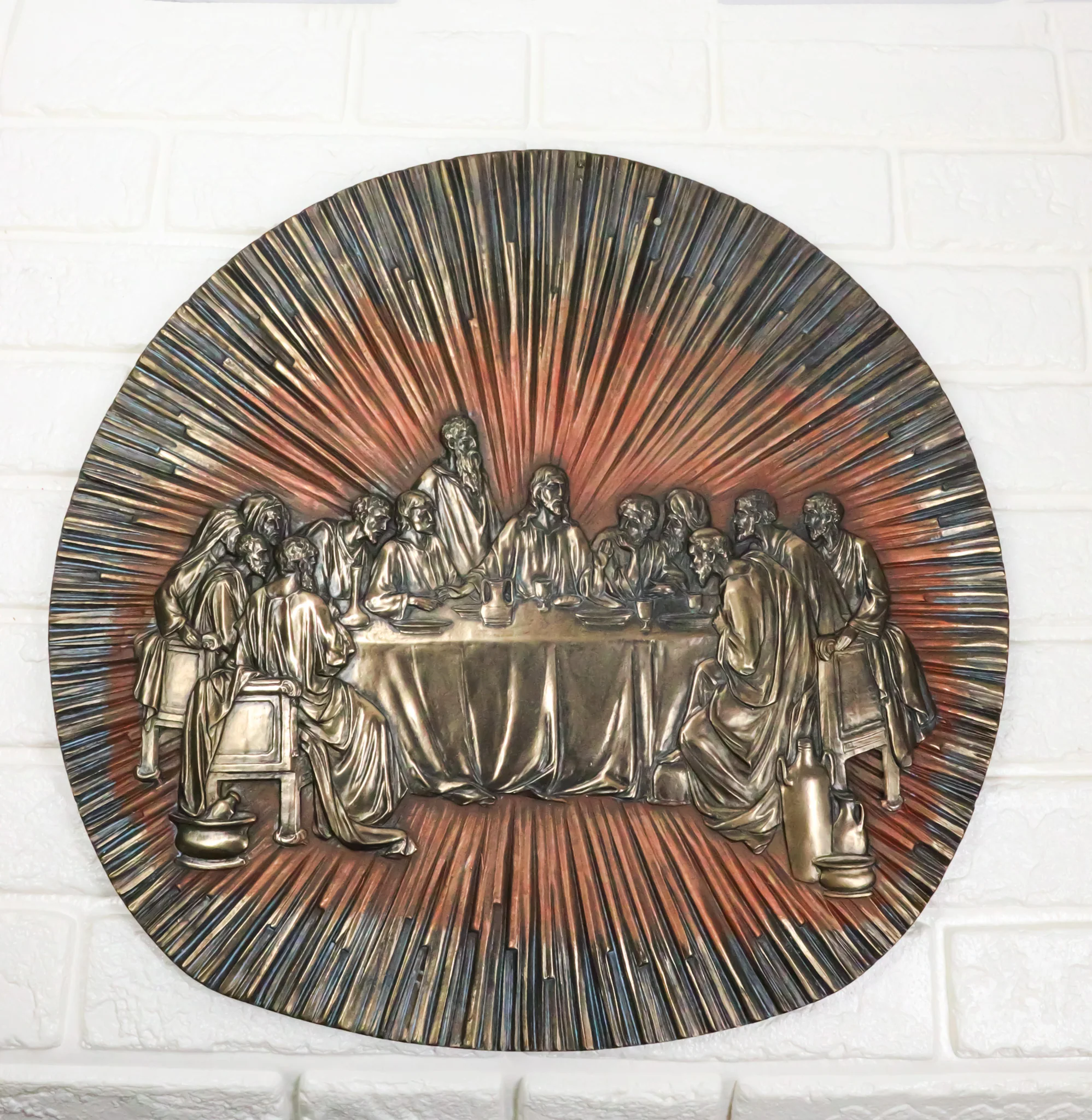 Da Vinci The Last Supper of Jesus and Disciples Wall Decorative Relief Figurine - Image 9