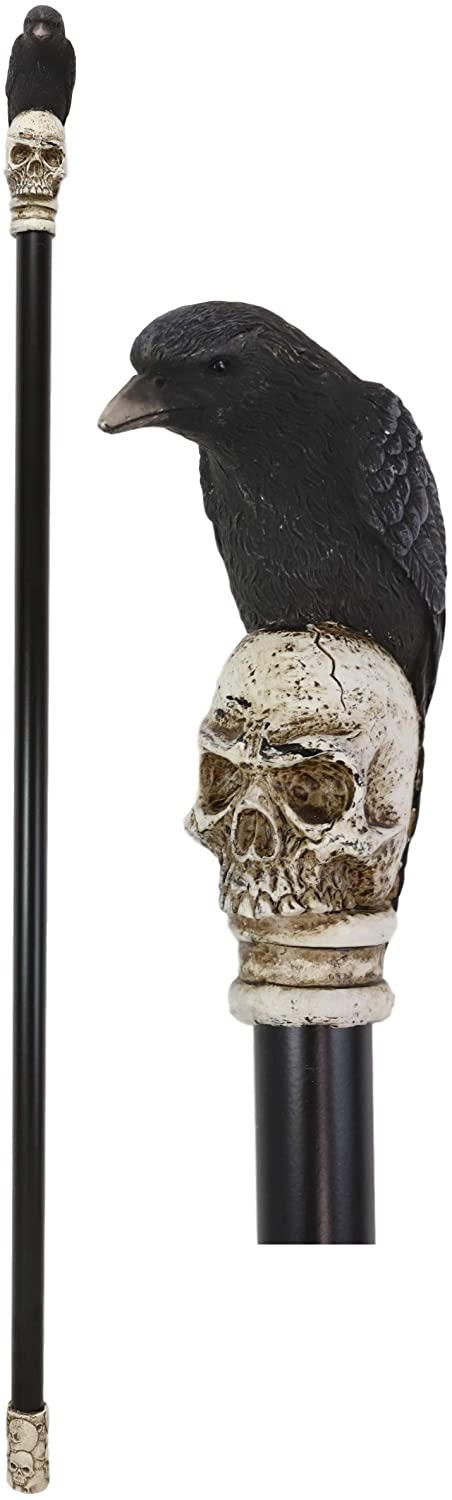 Dark Raven Crow On Skull Walking Cane Ghosts Of Silent Hill Resin Fiber Glass - Image 3