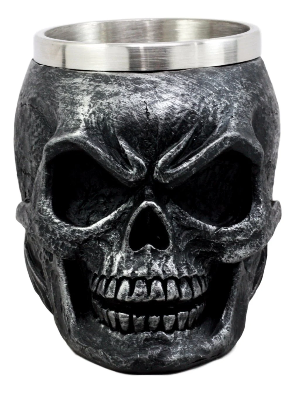 Ebros Dark Silver Immortal Skull Coffee Mug Demon Beer Stein Tankard  14oz - Image 3