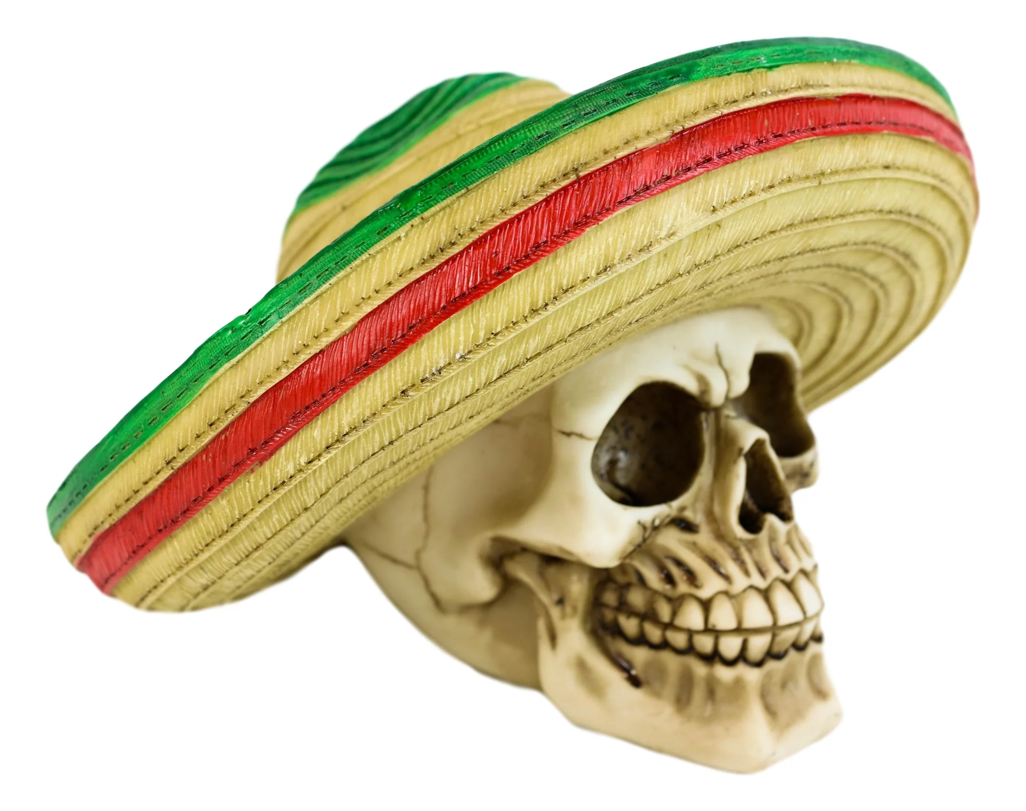 Day Of The Dead El Bandito Outlaw Skeleton Skull With Mexican Sombrero Figurine - Image 4