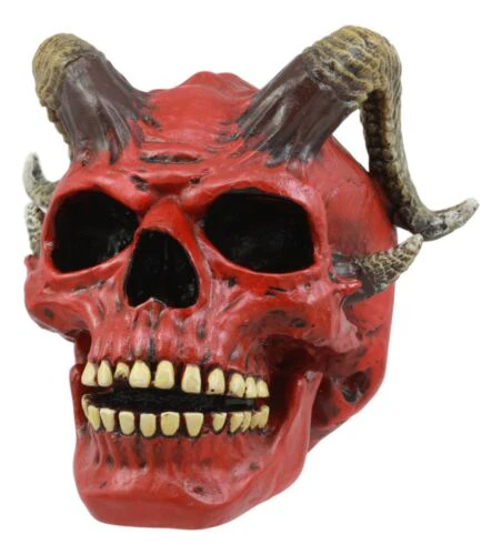 Day of The Dead El Diablo Horned Devil Skull Statue Hell Spawned Imp Ram Demon - Image 3