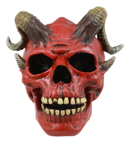 Day of The Dead El Diablo Horned Devil Skull Statue Hell Spawned Imp Ram Demon - Image 5