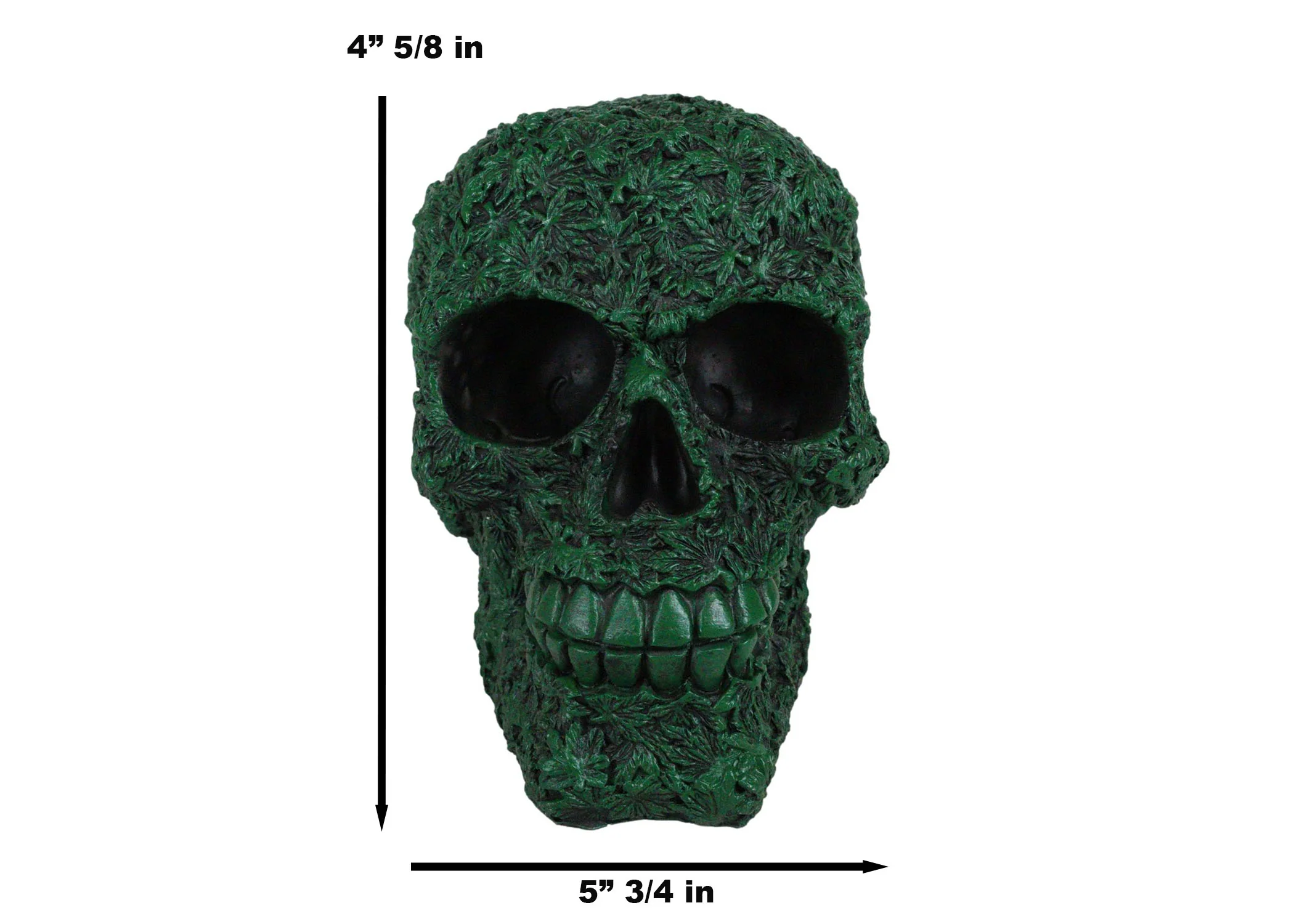 Day of The Dead Greenman Ent Green Petal Leaves Flora Fauna Skull Figurine - Image 6