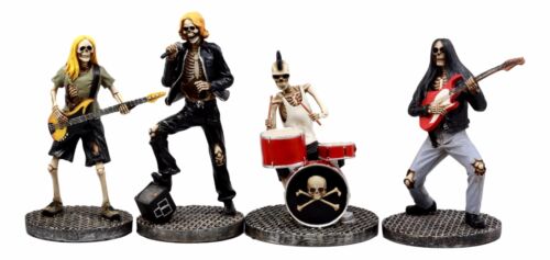 Day Of The Dead Rock Band Skeleton Hell Concert Entertainers Figurine Set of 4 - Image 2