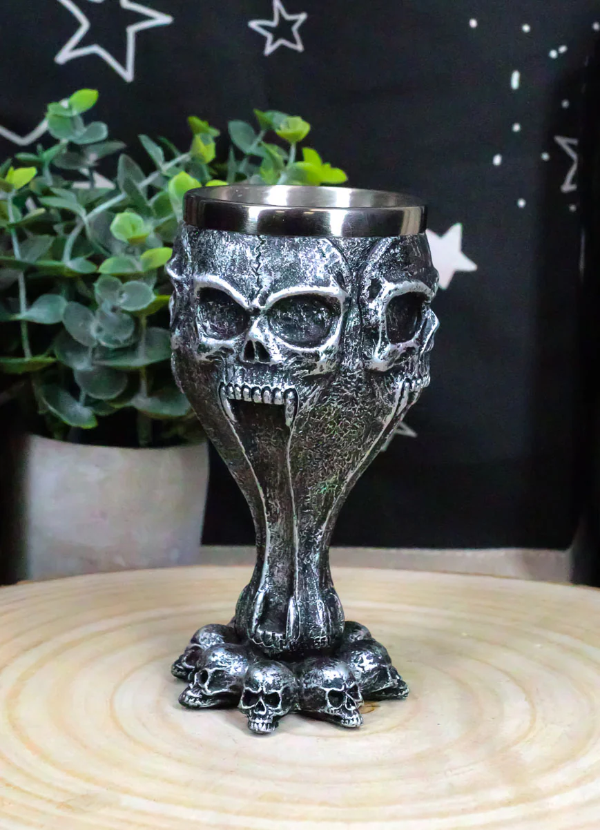 Distorted Skull Alien Extra Terrestrial Fossil 5oz Wine Drink Goblet Chalice - Image 5