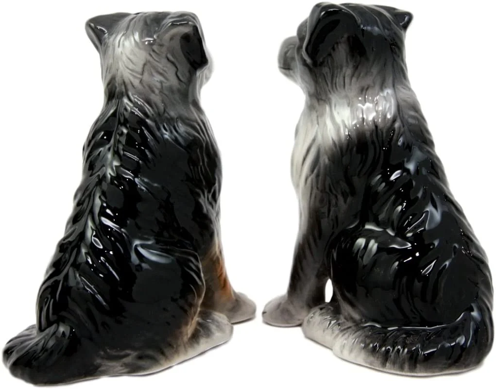 Dog Australian Shepherd Salt & Pepper Shakers Ceramic Magnetic Figurine Set 3"L - Image 5