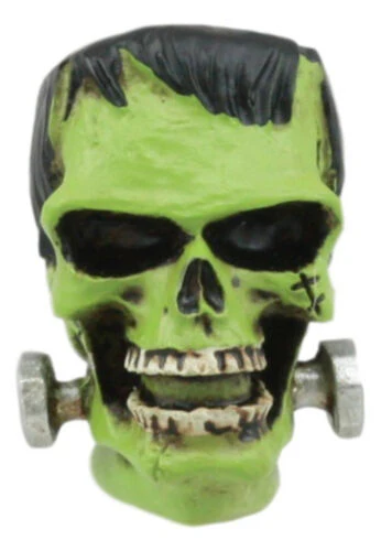Dr Victor Frankenstein Skull Figurine 2"H Miniature Frankenskull Gothic Skeleton - Image 4