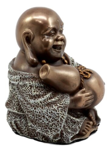 Drunken Hotei Happy Buddha With Wine Gourd Figurine 4"H Keepsake Amulet Statue - Image 3