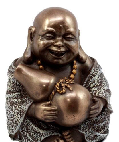 Drunken Hotei Happy Buddha With Wine Gourd Figurine 4"H Keepsake Amulet Statue - Image 5