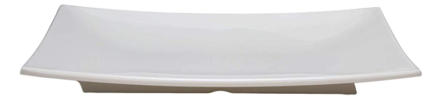Ebros 11.5"W White Large Rectangular Modern Serving Plate or Dish SET OF 6 - Image 4