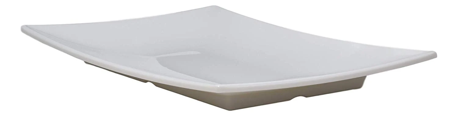 Ebros 11.5"W White Large Rectangular Modern Serving Plate or Dish SET OF 6 - Image 5