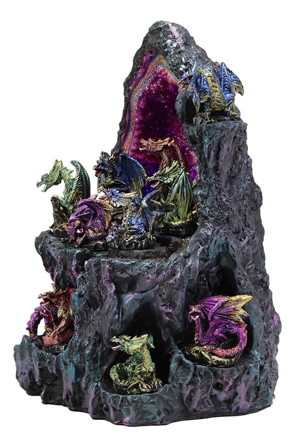 Ebros 12 Miniature Dragons with Color Changing LED Light Display Cave Statue - Image 5