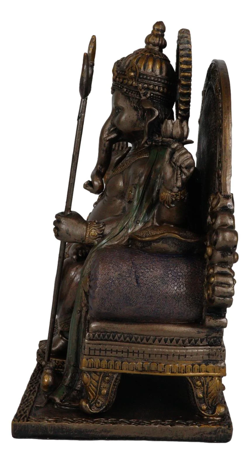 Ebros 8.25 Inch Ganesha on Throne Mythological Indian Resin Statue Figurine - Image 2